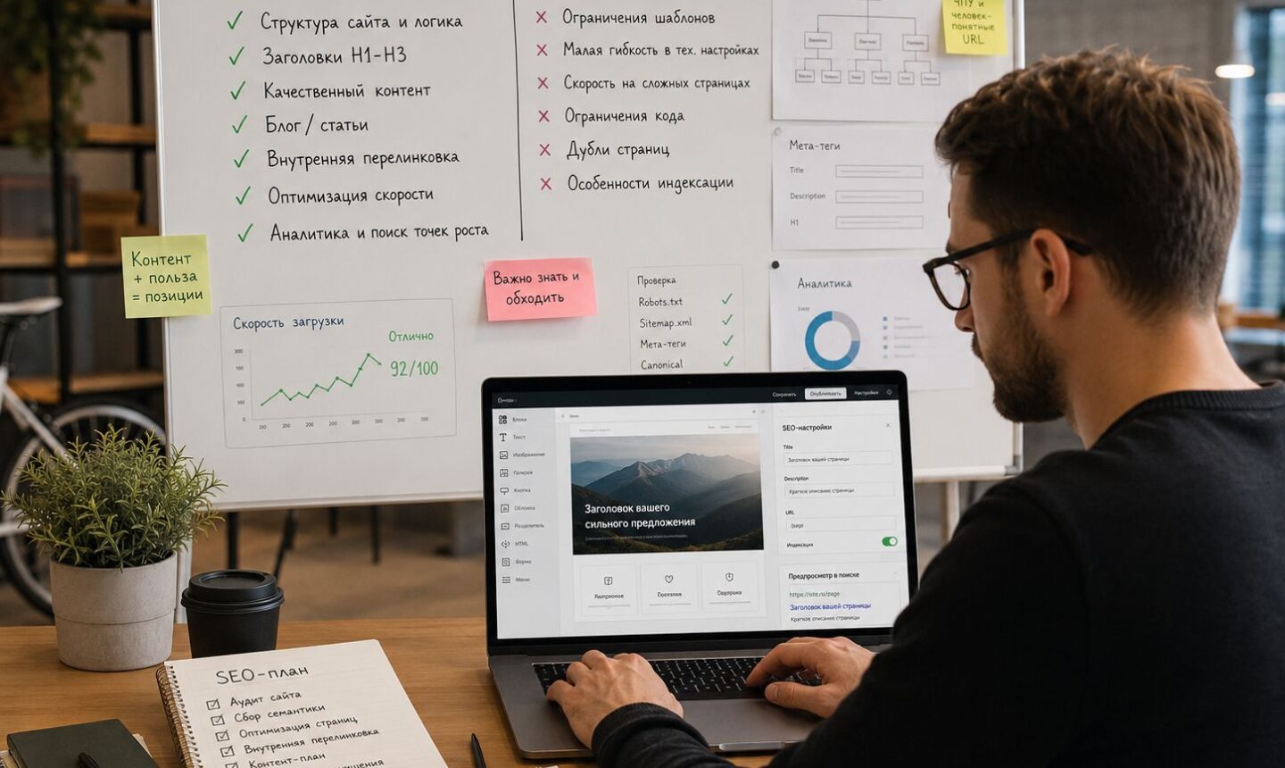 SEO-продвижение сайта на Tilda, настройка структуры, метатегов, трафика и заявок